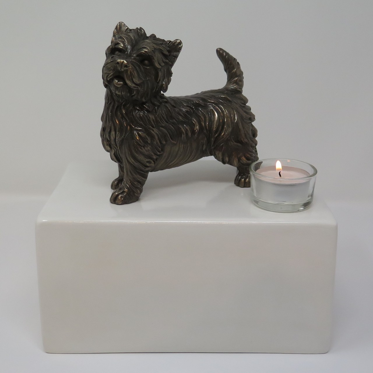 West Highland Terrier Urne mit Teelicht