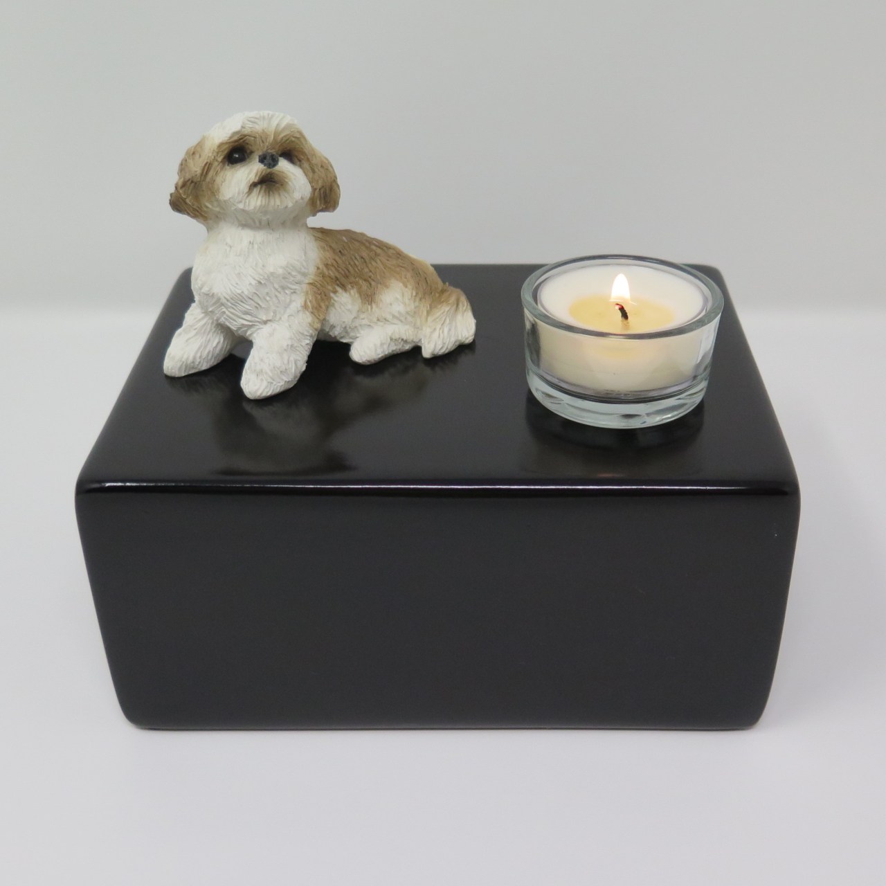 Shih Tzu Urne mit Teelicht UNIKAT